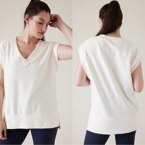 Athleta Retroterry V-Neck Sweatshirt Tee
